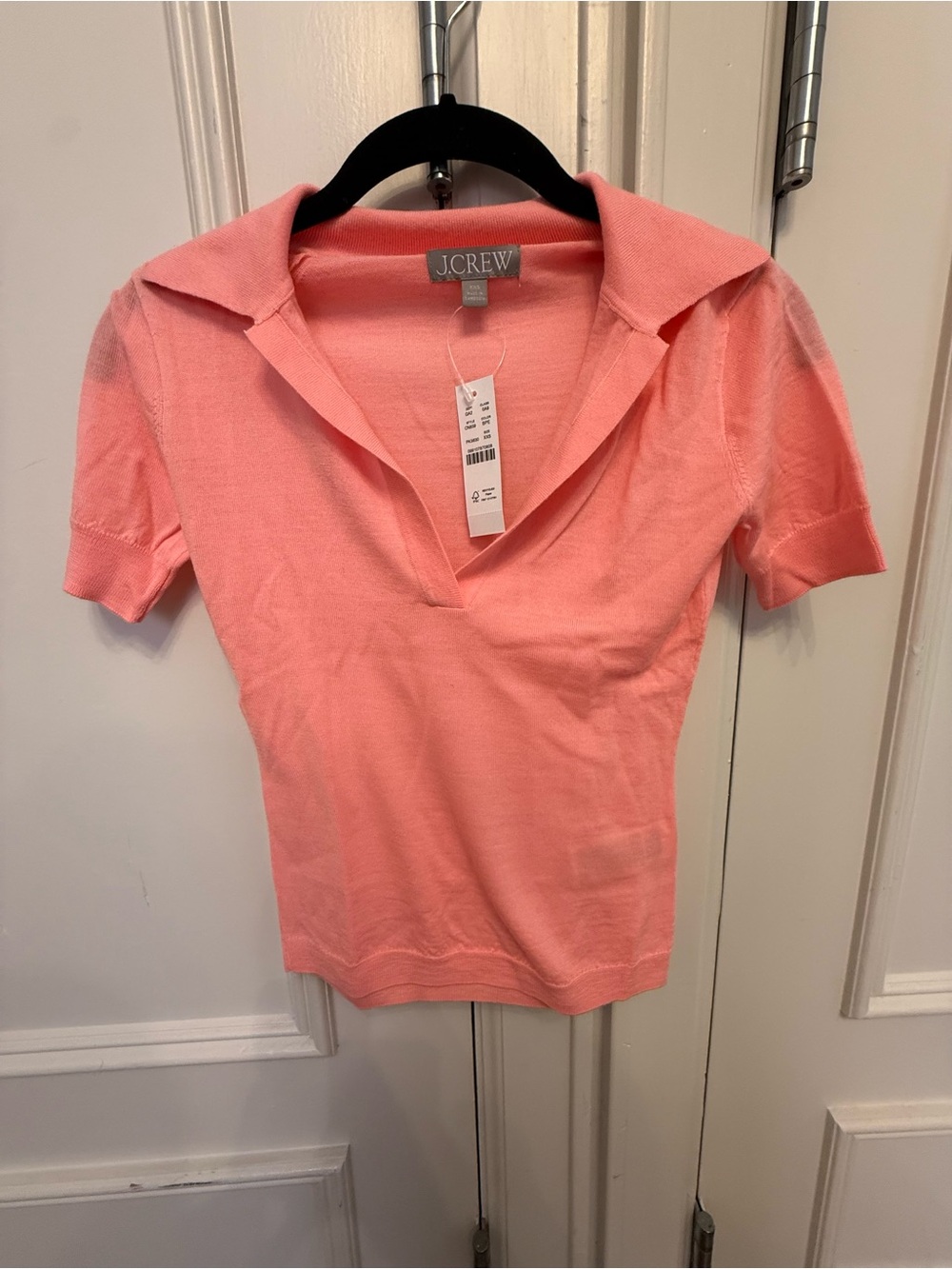 J. Crew Women's Short Sleeve Polo Tee in Coral Pink